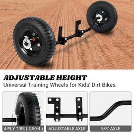 AR-PRO Dirt Bike Training Wheels Adjustable Height, Compatible with 50CC 49CC Honda XR50 CRF50 Z50 Z50R Razor MX125 MX400 MX500 MX500 Yamaha PW50 TTR50 and More Motorcycles (Black)