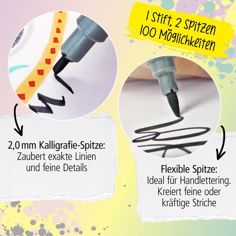 Online 19052/6 – Calli. Brush, Double Tip Pen with Kall