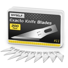 DIYSELF 200 PCS Exacto Knife Blades #11, Exacto Knife Replacement Blade, High Carbon Steel #11 Blades Refills with Storage Case, Hobby Knife Blade 11 for Craft, Hobby, Scrapbooking, Stencil, Leather