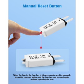Nerites 25A Low Profile Mini Blade Fuse Kits Automotive 25Amp ATM Manual Resettable Fuses Boat Reset Circuit Breaker Fuses Protect for Boat RV Car Truck DC 12V 28 Volts 25 AMP Car Mini Assortment Kit