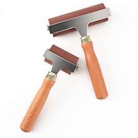 Soft Rubber Roller, Brayer Ideal for Anti Skid Tape Construction Tools, Print, Ink and Stamping Tools(2.5 & 4-Inch, Brown)