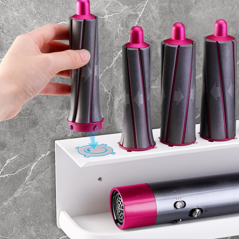 Zenymb Wall Mount Holder for Dyson Airwrap Styler, White Storage