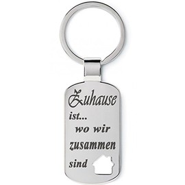 Lieblingsmensch Lieblingsmensch Metall Schlüsselanhänger Modell: Zuhause ist. Keyring, 12 cm, Grey (Metallic)