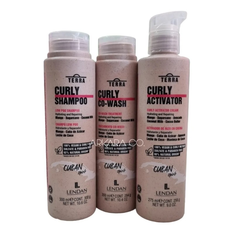 Curly Lendan Shampoo + Acondicionador Co-wash + Activador