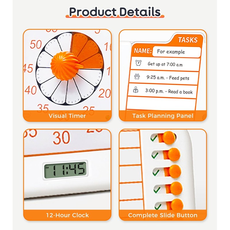 3-in-1 Visual ADHD Timer for Kids & Adults with Planning