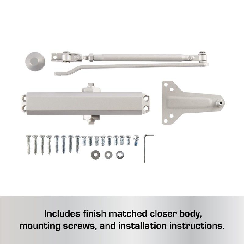 BRINKS Commercial - Heavy Duty Commercial Door Closer, Aluminum Finish