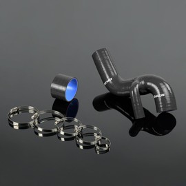 PIT66 Silicone Intercooler Hose Kit,Compatible with Subaru Impreza Gc8 Ej20 Sti Wrx Mk1 Mk2 Black with Clamps