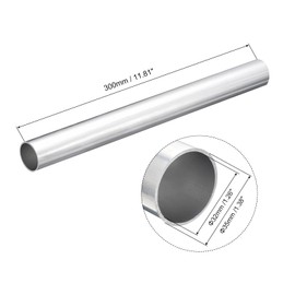 TOP-VIGOR 1Pc 6063 Aluminum Round Tube, 35mm OD 32mm ID 300mm Length Seamless Aluminum Straight Tubing Metal Pipe for Industry DIY Projects