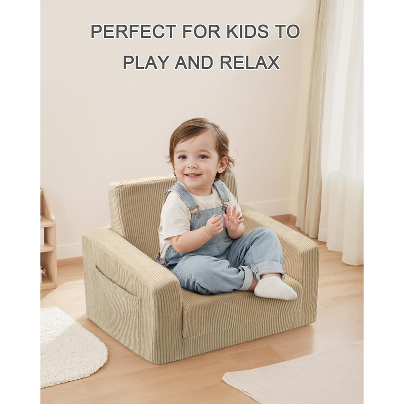 Jouha Toddle & Kids Chair,2-in-1 Soft Toddler Couches That Fold