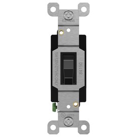 TG 4-Way Toggle Light Switch, Four Way Electrical Wall Switch, 15 Amp, 120V-277V AC, Grounding Screw, Residential Grade, UL Listed, LS-T415-BK, Black (1 Pack)