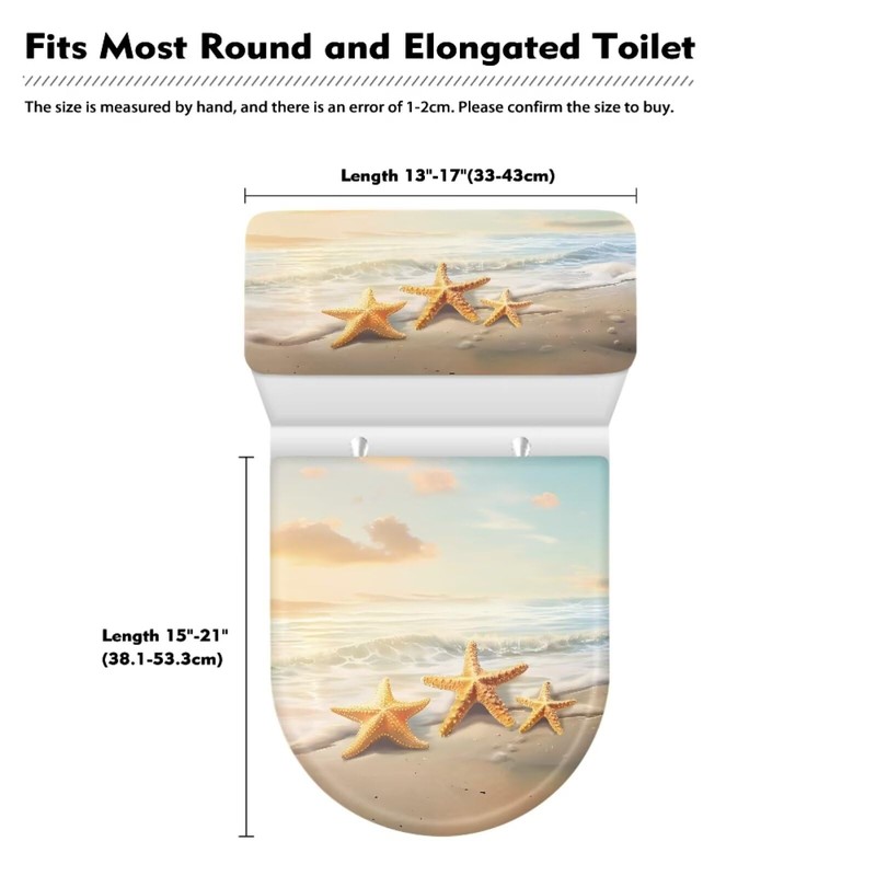 KUIFORTI Toilet Seat Cover Set Toilet Lid Cover 2 Pack