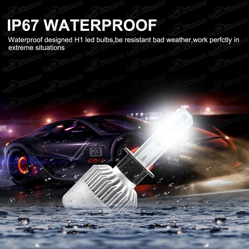 SHENKENUO H1 6000K White COB LED Headlight Bulbs Conversion Kit