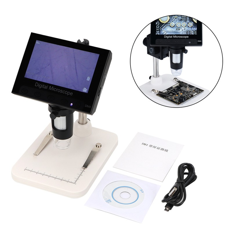 4.3" 1000X HD LCD Monitor Electronic Digital Video Microscope LED