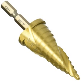 Takagi EARTH MAN Spiral Step Drill with Stopper, Titanium Coating, φ0.1 - 0.9 inches (4 - 22 mm), 12 Steps STD-22