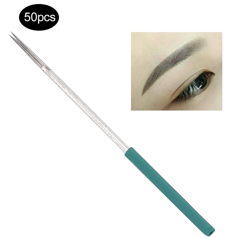 50PCS Professional Eyebrow Tattoo Needles Microblading Pen Shading Blades Permanent