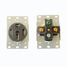 NEMA 14-50R Outlet - High-Power Outlet, Rated for Up to 50 Amps at 125/250 Volts, Perfect for Electric Vehicles, RVs, Features a Heavy-Duty Construction with a 3-Pole, 4-Wire Configuration