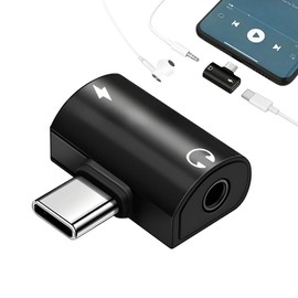 2-in-1 Type C Earphone Conversion Adapter, 0.1 inch (3.5 mm) Earphone Jack Conversion TypeC [PD 60W Fast Charging] USB-C to 3.5mm Type-C Conversion, Volume Adjustment, Equipped with 24bit/96kHz