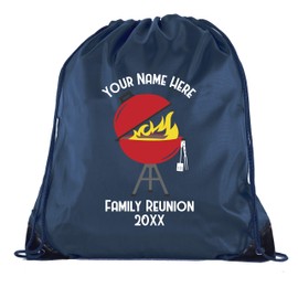 Grill with Custom Name and Date - Family Reunion Party Favor Bags - 10PK Navy CE2500FAM S16B