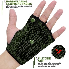 RDX Weight Lifting Gloves Grip, Non Slip Neoprene Ventilated Gym Barehand Gripper, Silicon Palm Protection, Powerlifting Fitness Strength Training Bodybuilding, Chin Pull ups Bar Calisthenics Workout