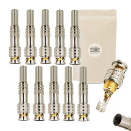 10x BNC Male with Gold Screw (Copper) for Coaxial Cable Video Connection
