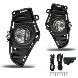 WEZEMLIGHT Fog Light Assembly Replacement For Toyota RAV4 2019 2020 2021 With H11 12V 55W Halogen Bulbs​Included Switch And Wiring Kit(Clear Lens)
