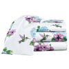 Collections Etc Humming Bird Floral 4-Piece White Sheet Set