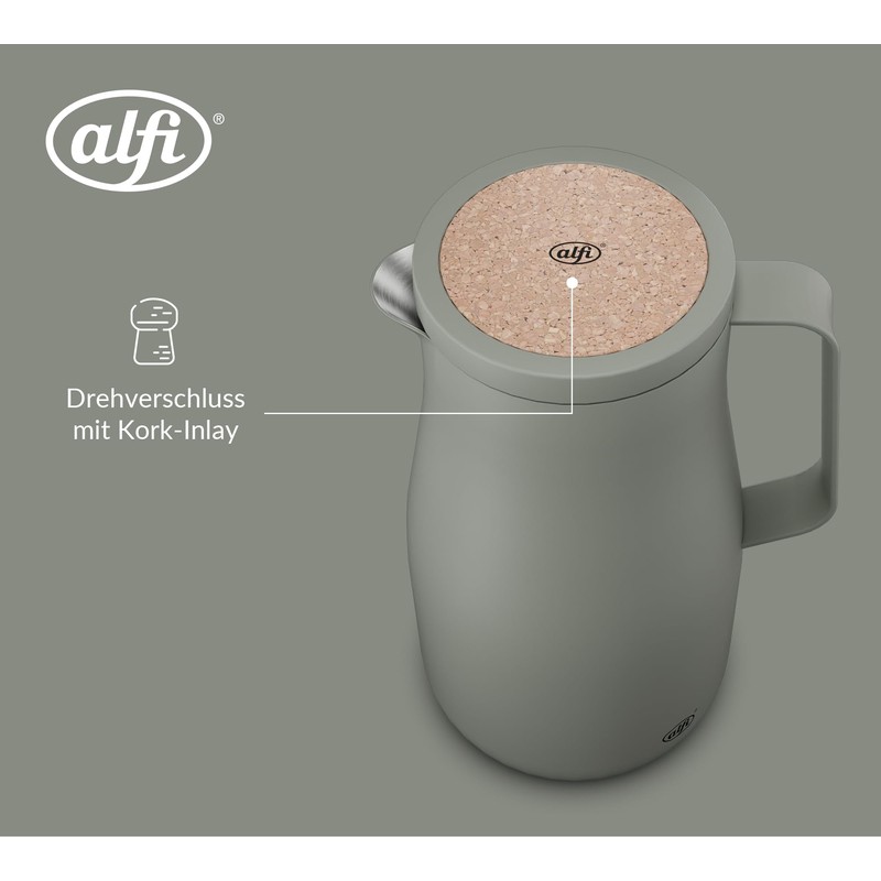 alfi STUDIO TEA Matcha Green Insulated Flask, 1.0 L, Double-Walled