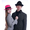 HEYANN Fedora Hats,100% Sheep Wool Short Brim Trilby Panama Hat