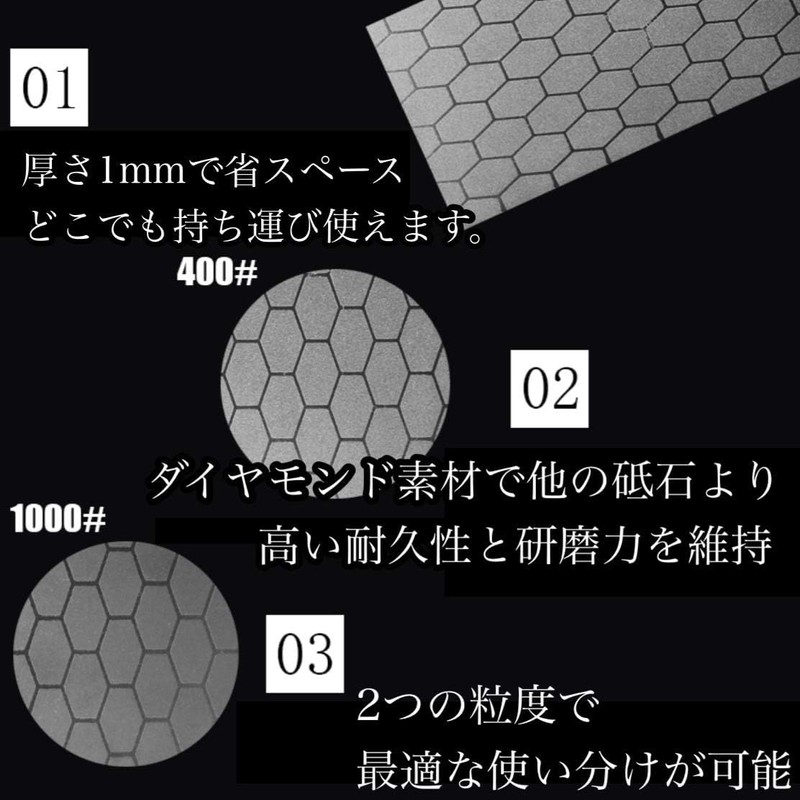 MOPCONY Diamond Whetstone #400#1000 Mini 4WD Tool Processing Whetstone Face