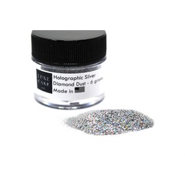 SILVER HOLOGRAM Luxury Diamond Dust, 6 grams for Cakes, Cupcakes, Cookies, Icing, Chocolate Wedding Party Baking Cupcake Cookie Ice Cream Decoration Supplies