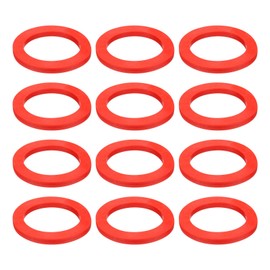 uxcell 12 Pcs Solid Silicone Flat Washer DN65 3-5/32" OD x 2-1/2" ID x 1/4" Thickness Large Washers O Ring Sealing Gaskets, Industrial Flat silicone Spacer, Red