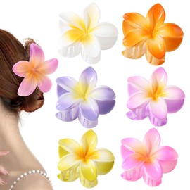 ZOONAI 6Pcs Flower Hair Claw Clips, Women Girlsl Cute Flower Claw Clips Hold Hair Jaw Hair Accessories (B, One Size)