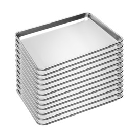 BIEAMA 12 Pack Half Size Baking Sheet Pan Aluminum Commercial Pan for Oven Freezer Bakery Hotel Restaurant 13" × 18"
