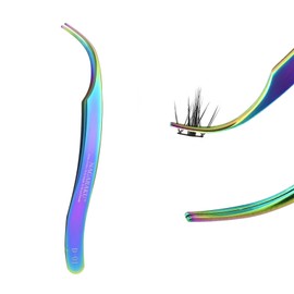 NAGARAKU DIY Self Grafting Eyelash Extension Pins Stainless Steel Applicator Eyelash Tweezers for Household Eyelash Cluster Application and Removal (D-01)