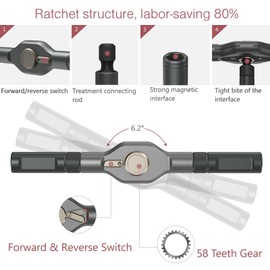 LOFICOPER Ratchet Screwdriver Set, 42 in 1 Magnetic Screwdriver Kit with 40 PCS Precision Bits, T Ratchet Flexible Handle, Portable Repair Tool Kit for Furniture, Electronics, Bike
