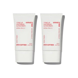 Innisfree 톤업 워터링 선스크린 SPF50+ PA4+ 60mL 2개 Tone-Up Watering Sunscreen SPF50+ PA++++ 60mL (2 pieces)