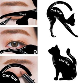 2pcs 아이 라이너 스텐실 고양이 라인 아이 라이너 스탬프 모델 아이 라이너 템플릿 셰이퍼 아이 라이너 메이크업 도구 메이크업 제품 [1Set] 2pcs Cat Eye Liner Stencil Set Eyeliner Stamp Model Eyeliner Template Shaper Makeup Tool Makeup Product [1Set]