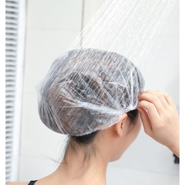 100-Pack Large Waterproof Shower Caps – Elastic Disposable Hair Covers for Bath, Spa & Travel, Multi-Purpose Protective Caps for Home, Salon, Hotel