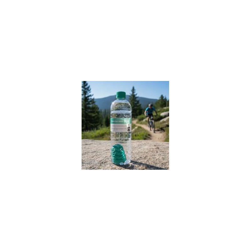 Botella de Agua con Infusor, Transparente, Tapa Verde, 950 ml