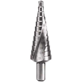 Hertel 13 Hole Sizes, 1/8 to 1/2" Hole Diam HSS Step Drill Bit 1/8" Step Leng...