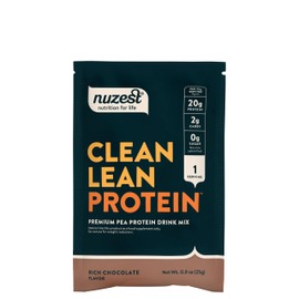 Nuzest - Pea Protein Powder - Clean Lean Protein, Premium Vegan Plant Based Protein Powder, Dairy Free, Gluten Free, GMO Free, Naturally Sweetened Protein Shake, Rich Chocolate, 1 Serving, 0.9 oz