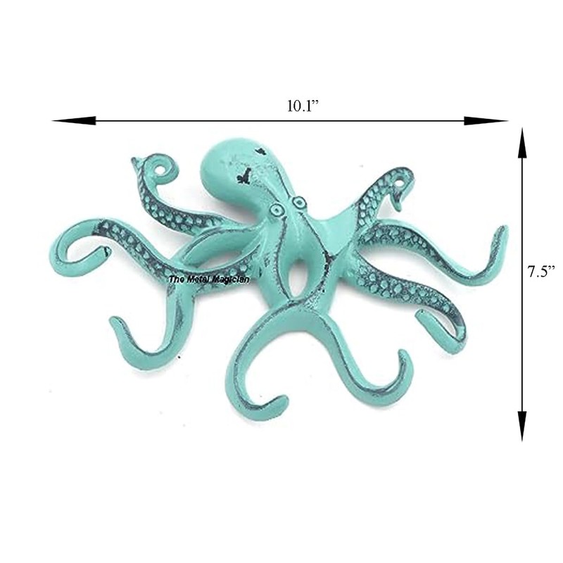 Octopus Keys Hook, Decorative Wall Mounted Nautical Wall Rack, Antique