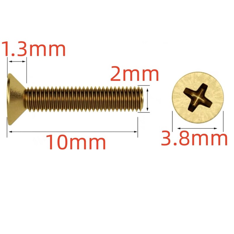 NACX M2 x 10mm Flat Head Phillips Machine Screws Bolts