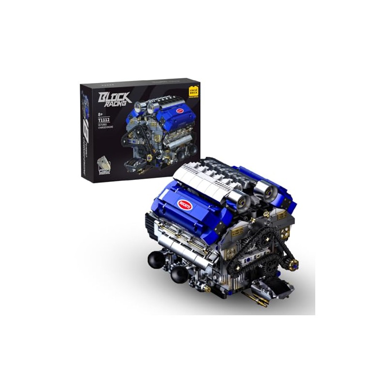 UNCLE BRICK V8 Engine Model Kit That Runs, Motorized Engine