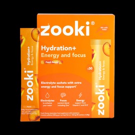 Zooki Hydration+ Energy & Focus Peach Flavour