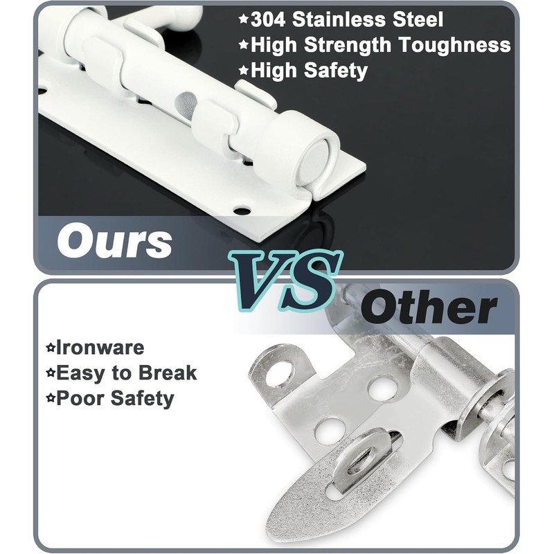 Alise 8 Inch SUS304 Stainless Steel Gate Latch, Padlock-Style Slide