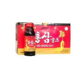 1 Pack - Red Ginseng Gold Drink - Nuoc Uong Hong Sam - 100ml per Bottle with 10 Bottle per Box - Product South Korea