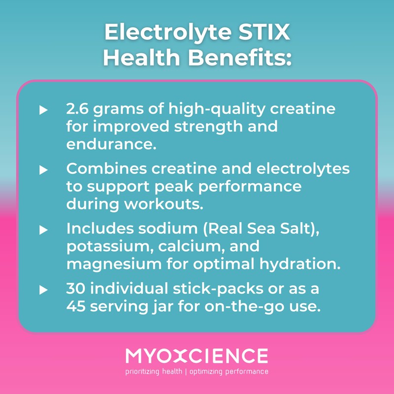 MYOXCIENCE Electrolyte STIX | Creatine Electrolyte Powder | Recovery from