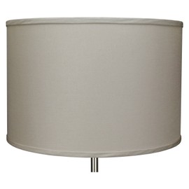 FenchelShades.com 18" Top Diameter x 18" Bottom Diameter 12" Height Cylinder Drum Lampshade USA Made (Linen Stone)