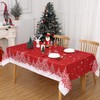 ROYGROW Square Christmas Tablecloth 52x52 with Tree Decorations, Red Snowflake